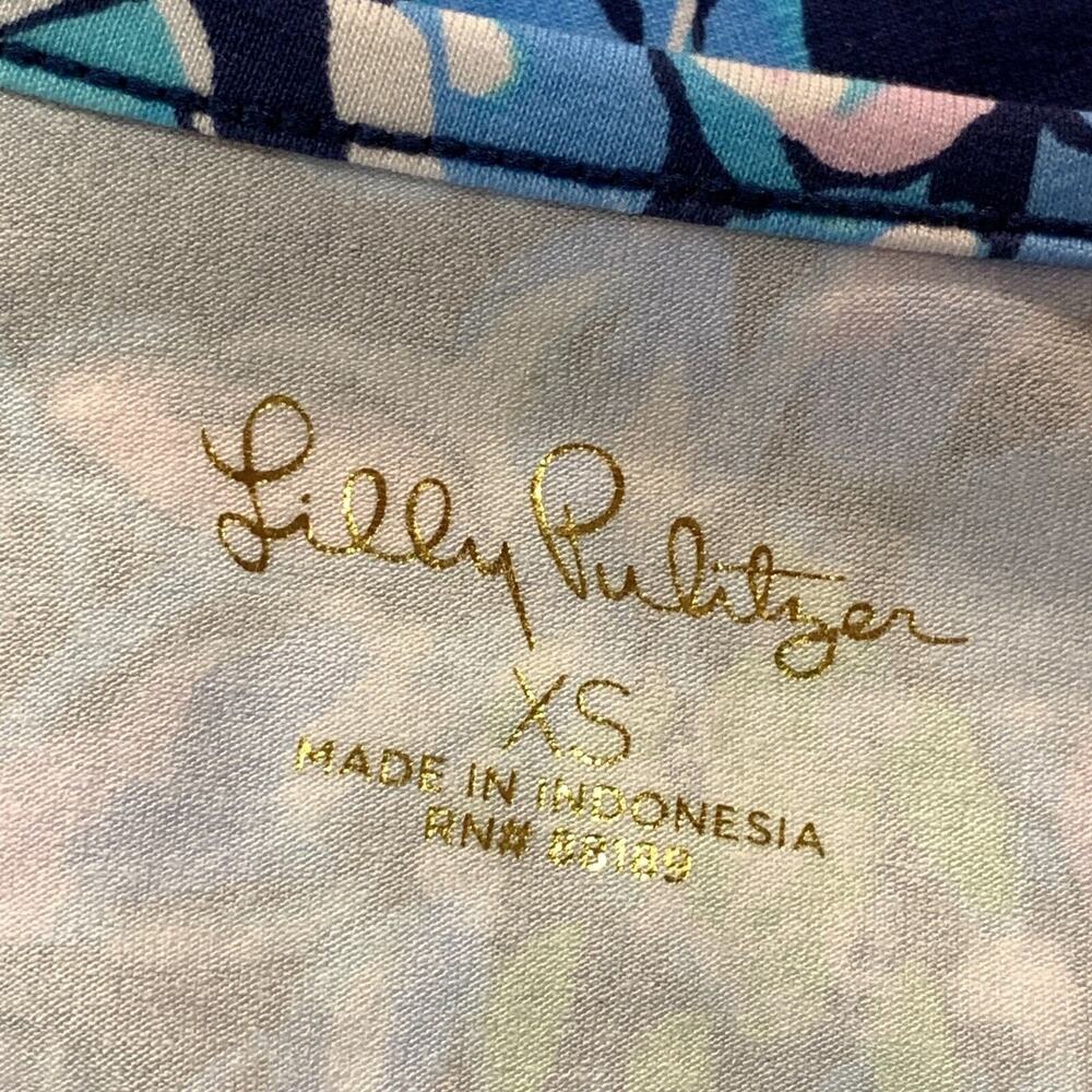 Lilly Pulitzer Kaisley Dress XS High Tide Navy Pineapple Paradise Dual Neck NEW - Picture 4 of 15